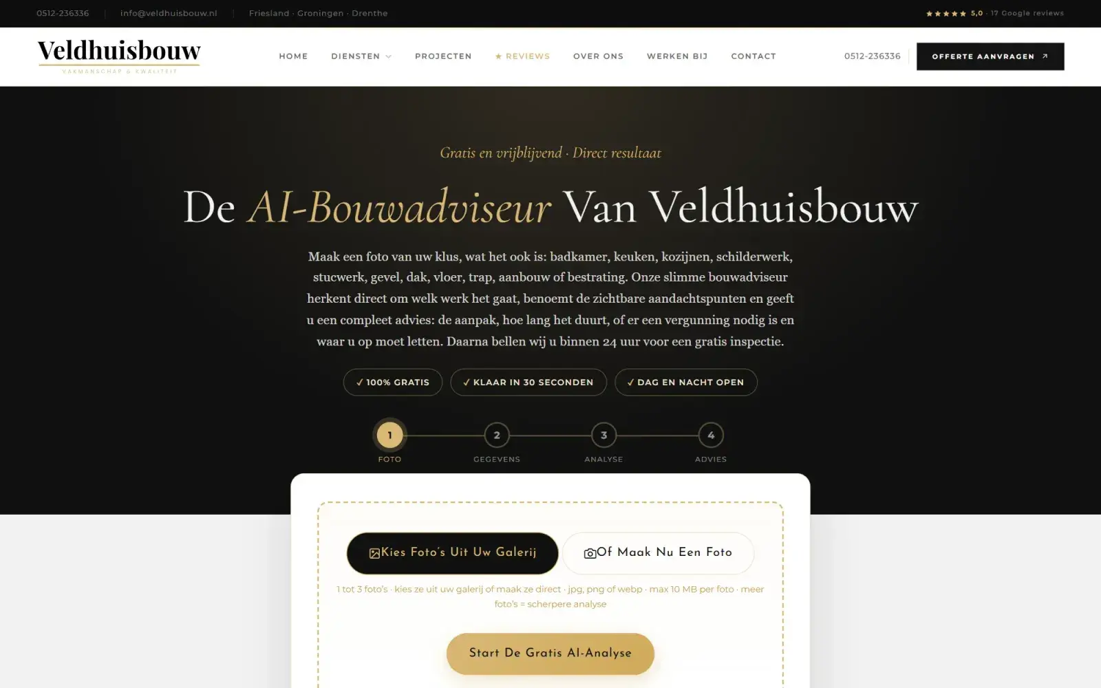 De AI-bouwadviseur op veldhuisbouw.nl